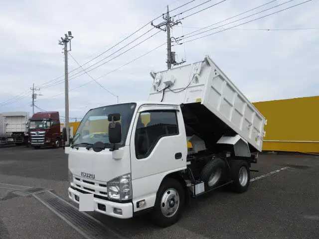 いすゞ エルフ 小型 ダンプ 土砂禁 天蓋付き の中古トラック【車両No.154592】