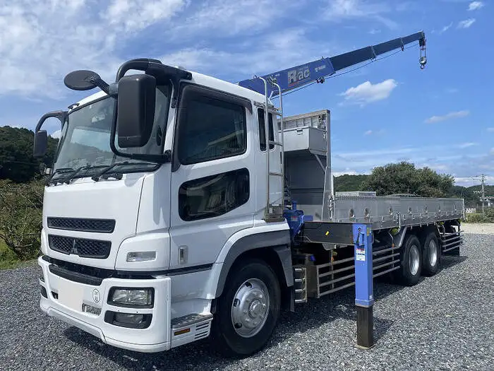 三菱 スーパーグレート 大型 クレーン付 床鉄板 4段 の中古トラック【車両No.154873】