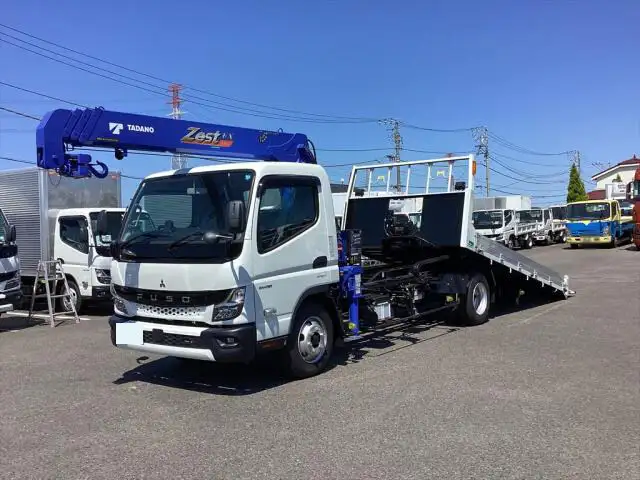 三菱 キャンター 小型 車両重機運搬 4段クレーン ラジコン の中古トラック【車両No.155205】