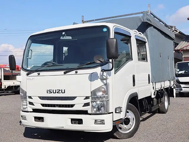 いすゞ エルフ 小型 平ボディ Wキャブ 幌 の中古トラック【車両No.155905】