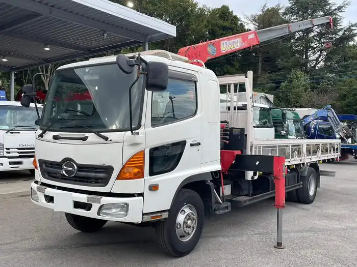 日野 レンジャー 中型/増トン クレーン付 床鉄板 4段 の中古トラック【車両No.156139】