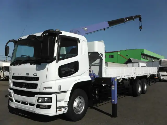 三菱 スーパーグレート 大型 クレーン付 床鉄板 4段 の中古トラック【車両No.158164】