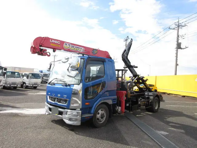 三菱 ファイター 中型/増トン アームロール クレーン付き ツインホイスト の中古トラック【車両No.159485】