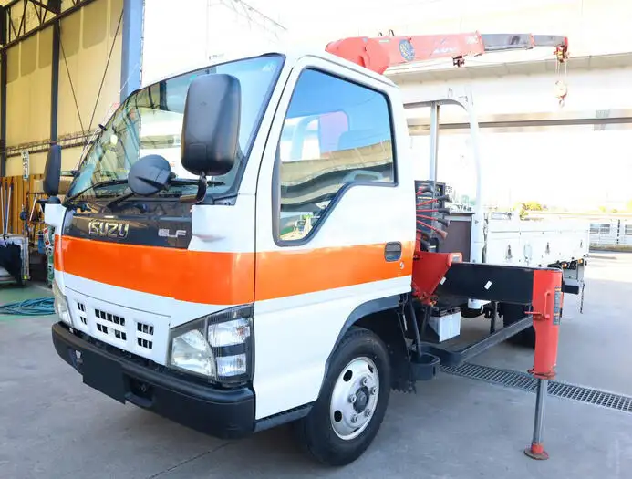 いすゞ エルフ 小型 クレーン付 3段 フックイン の中古トラック【車両No.160209】
