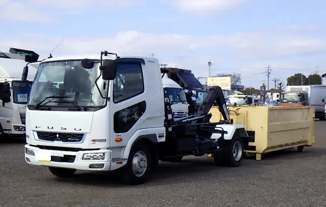 三菱 ファイター 中型/増トン アームロール コンテナ付き ツインホイスト の中古トラック【車両No.161574】