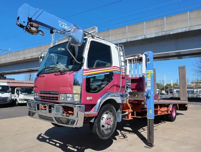 三菱 ファイター 中型/増トン 車両重機運搬 3段クレーン フックイン の中古トラック【車両No.162973】