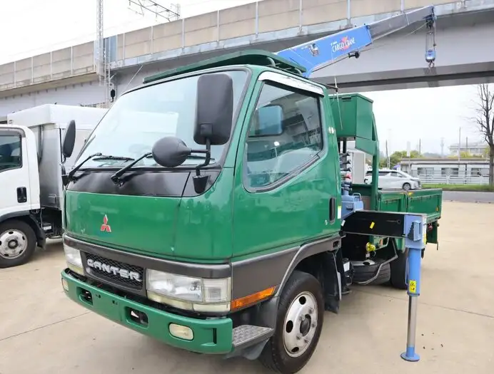 三菱 キャンター 小型 クレーン付 床鉄板 3段 の中古トラック【車両No.163324】