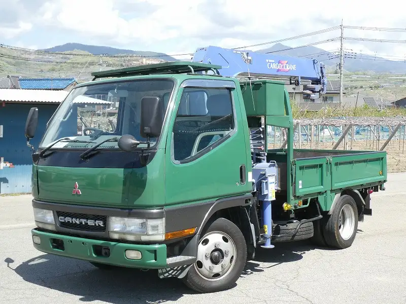 三菱 キャンター 小型 クレーン付 床鉄板 3段 の中古トラック【車両No.164313】