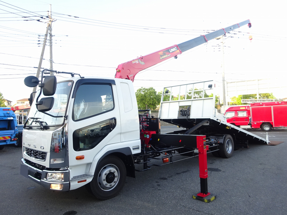 三菱 ファイター 中型/増トン 車両重機運搬 5段クレーン ラジコン｜画像1