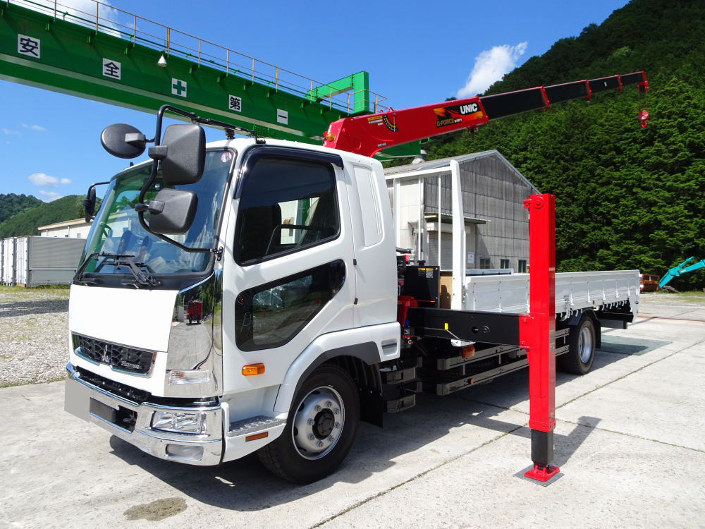 三菱 ファイター 中型/増トン 車両重機運搬 5段クレーン ラジコン｜画像1