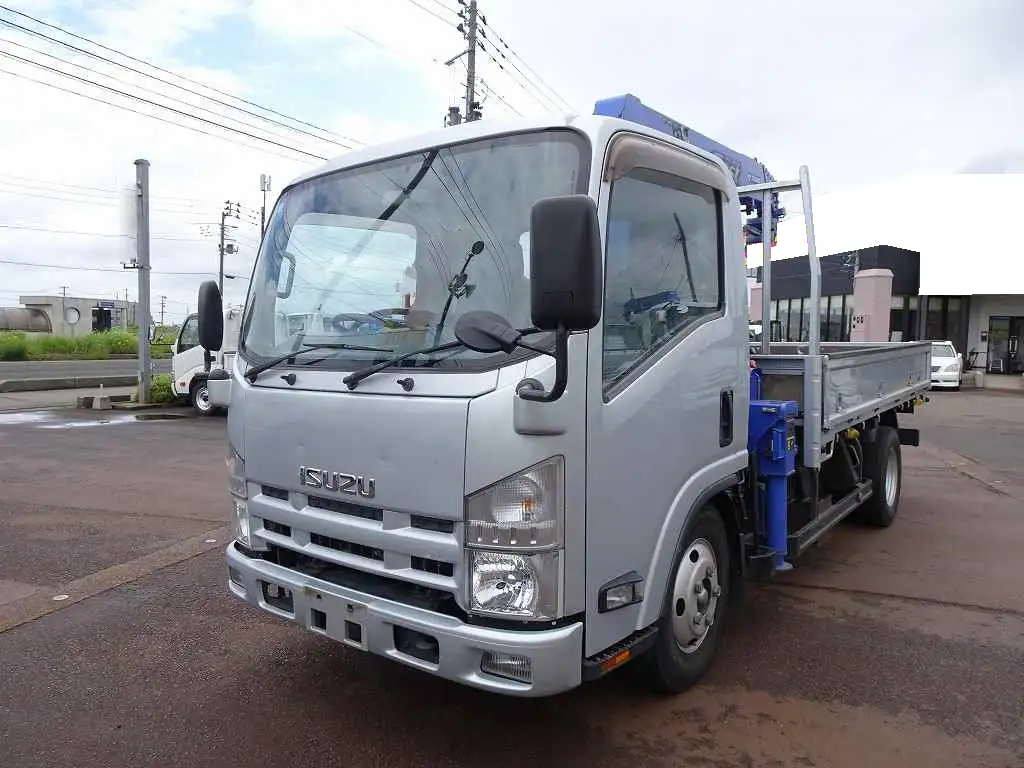 いすゞ エルフ 小型 クレーン付 床鉄板 4段 の中古トラック【車両No.166027】