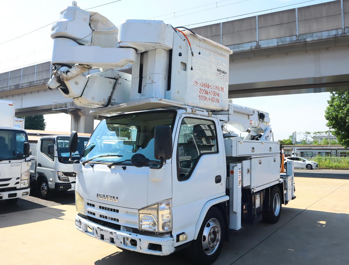 いすゞ エルフ 小型 高所・建柱車 高所作業車 電工仕様｜画像1