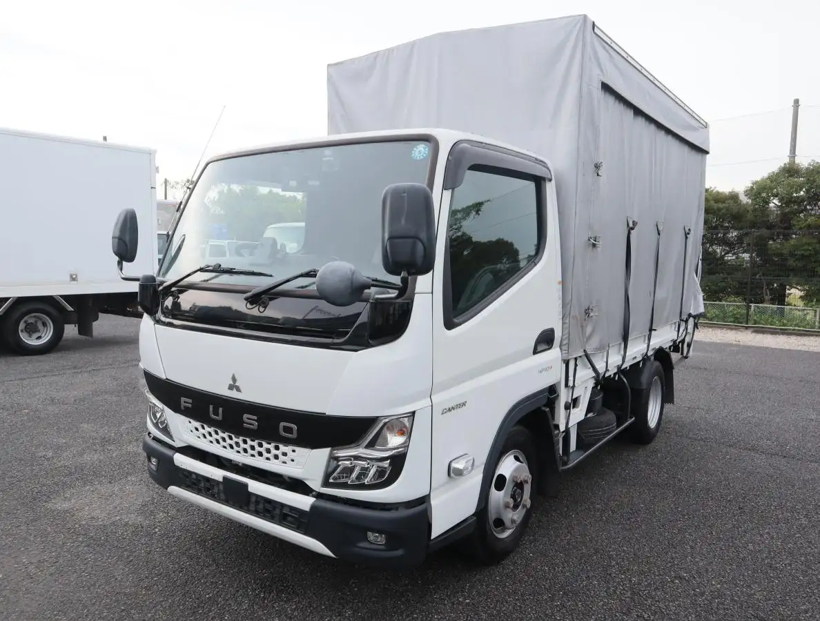 三菱 キャンター 小型 平ボディ 幌 床鉄板 の中古トラック【車両No.170054】
