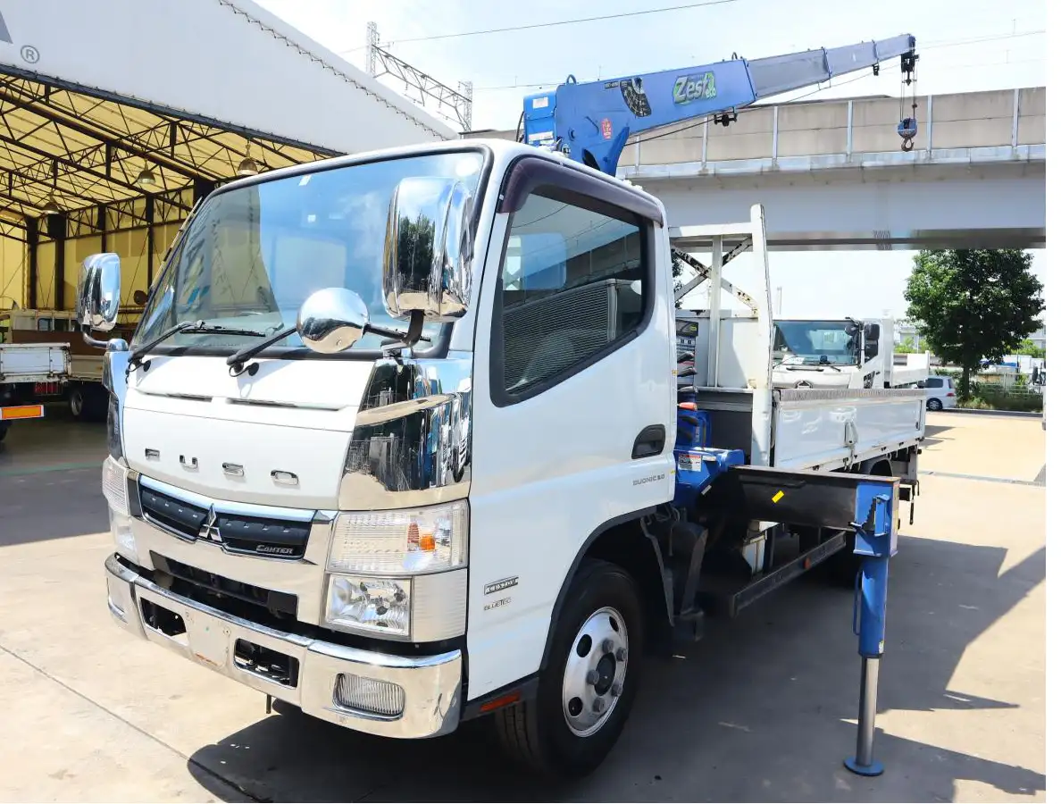 三菱 キャンター 小型 クレーン付 床鉄板 4段 の中古トラック【車両No.170055】
