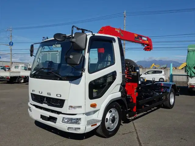三菱 ファイター 中型/増トン アームロール クレーン付き ツインホイスト の中古トラック【車両No.171034】