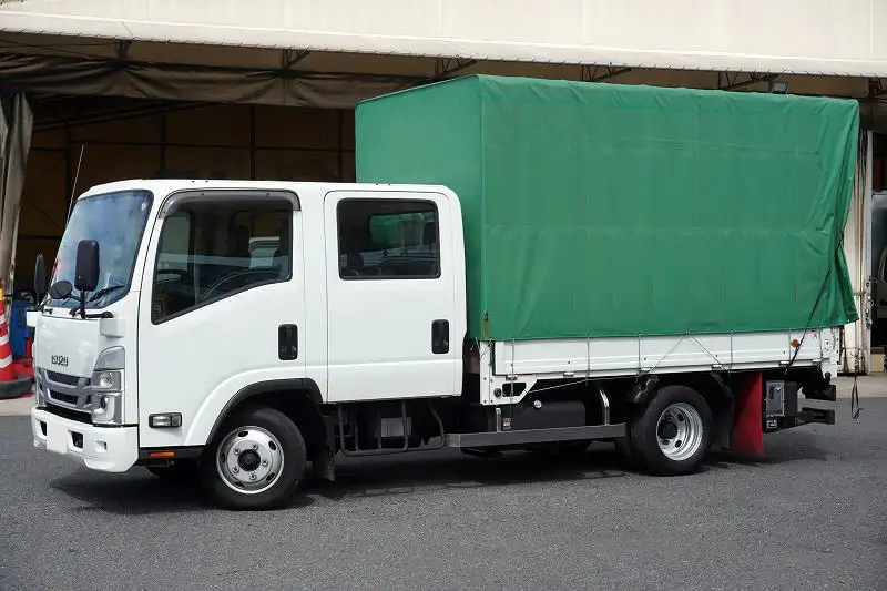 いすゞ エルフ 小型 平ボディ Wキャブ 幌 の中古トラック【車両No.171793】