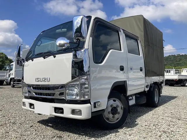 いすゞ エルフ 小型 平ボディ Wキャブ 幌 の中古トラック【車両No.172623】