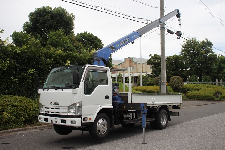 いすゞ エルフ 小型 クレーン付き(ユニック) 床鉄板 3段｜画像2