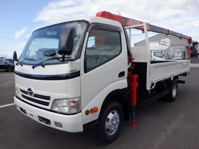 日野 デュトロ 小型 クレーン付 床鉄板 4段 の中古トラック【車両No.174438】