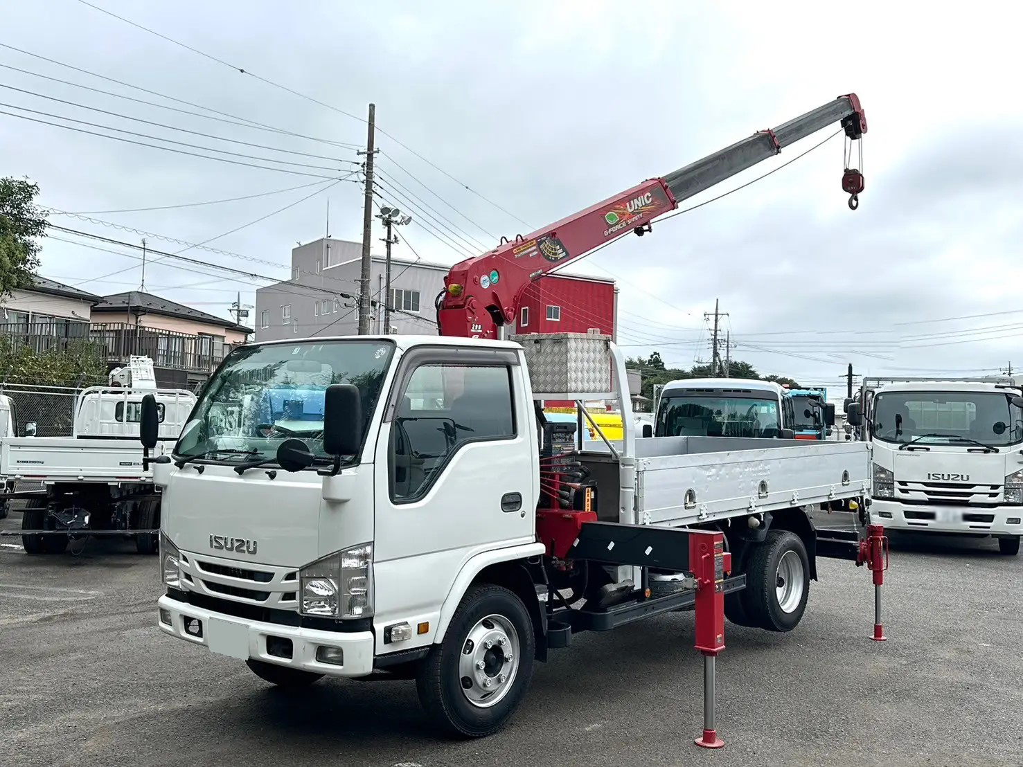 いすゞ エルフ 小型 クレーン付き(ユニック) アルミブロック 3段｜画像1