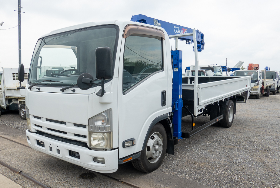 いすゞ エルフ 小型 車両重機運搬 4段クレーン ラジコン｜画像1