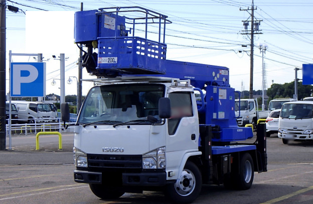 いすゞ エルフ 小型 高所・建柱車 高所作業車 TKG-NKR85N｜画像1