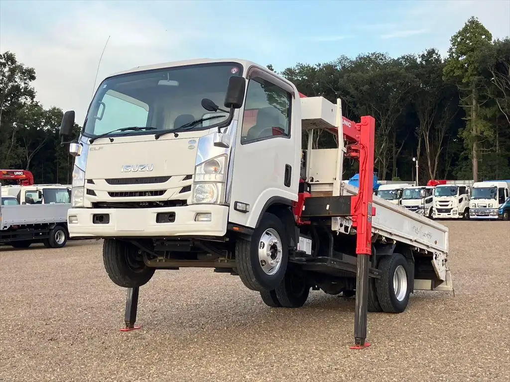 いすゞ エルフ 小型 車両重機運搬 4段クレーン ラジコン の中古トラック【車両No.175859】