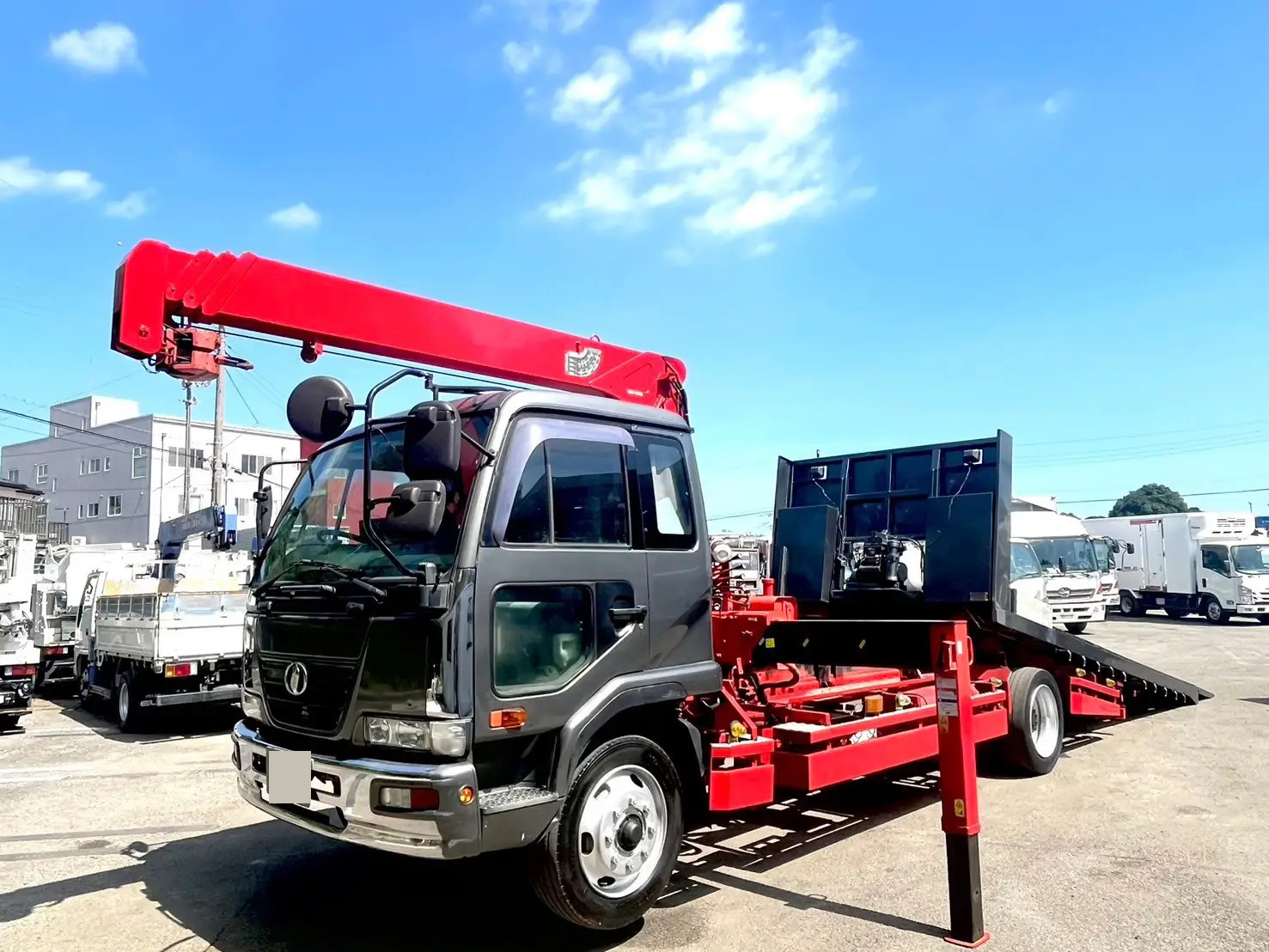 日産UD コンドル 中型/増トン 車両重機運搬 4段クレーン ラジコン｜画像1