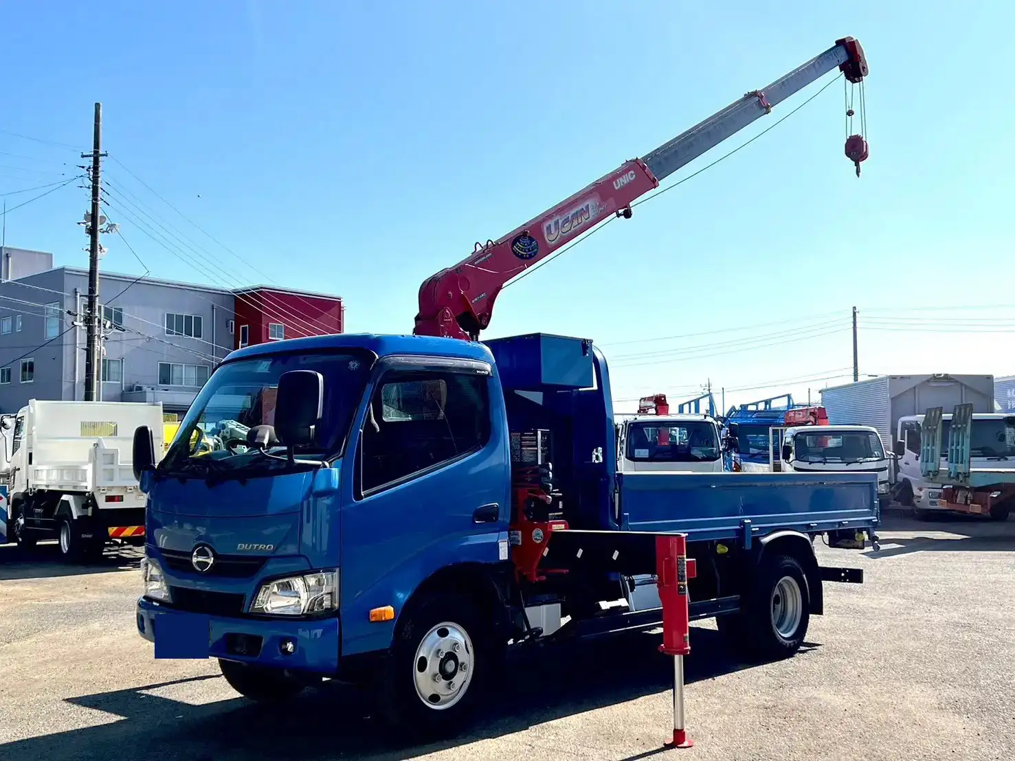 日野 デュトロ 小型 クレーン付 床鉄板 3段 の中古トラック【車両No.177001】