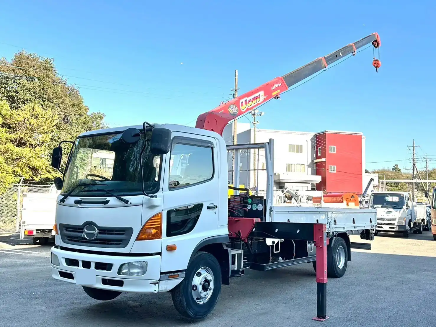 日野 レンジャー 中型/増トン クレーン付 床鉄板 4段 の中古トラック【車両No.178385】