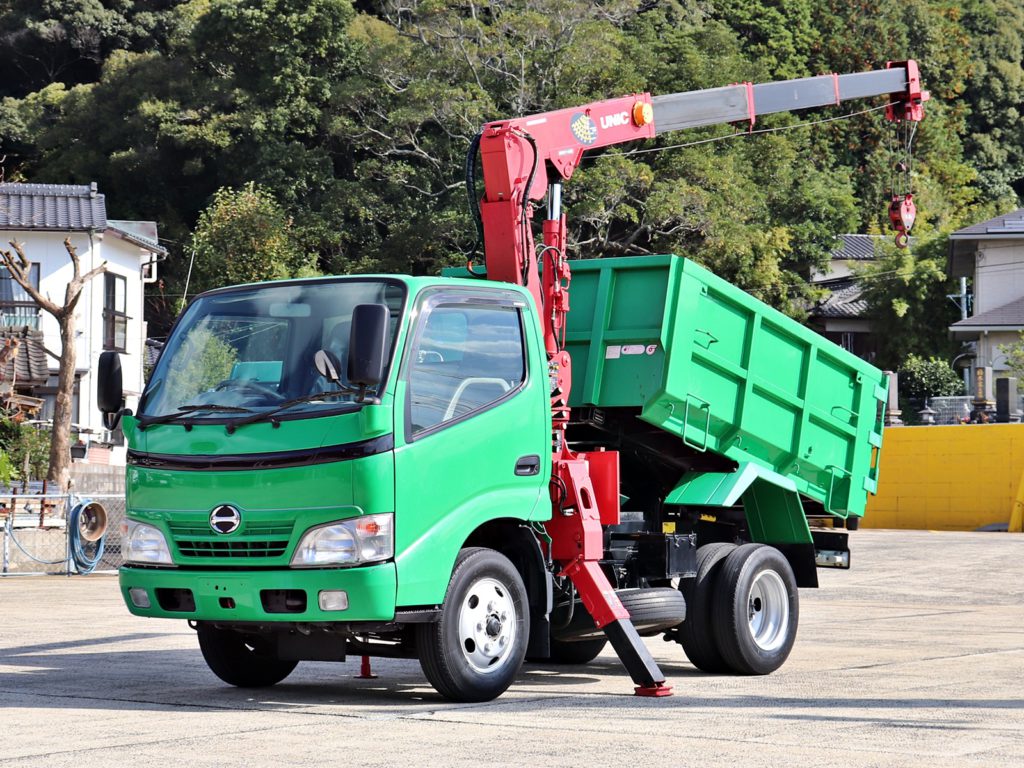 日野 デュトロ 小型 ダンプ 土砂禁 クレーン付き(ユニック)｜画像1