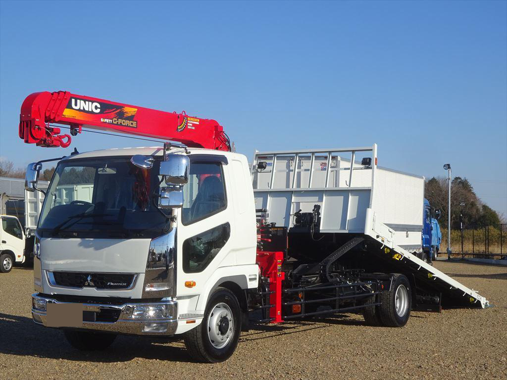 三菱 ファイター 中型/増トン 車両重機運搬 4段クレーン ラジコン｜画像1