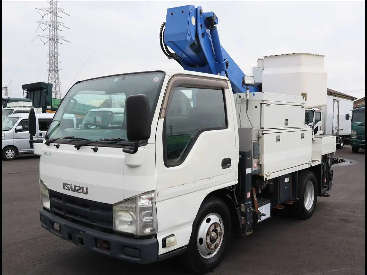 いすゞ エルフ 小型 高所・建柱車 高所作業車 電工仕様 の中古トラック【車両No.187315】
