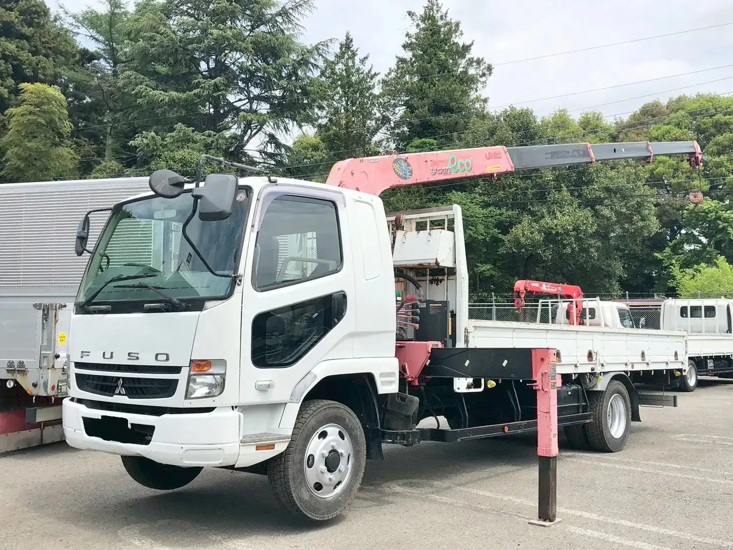 三菱 ファイター 中型/増トン クレーン付 床鉄板 4段｜画像1