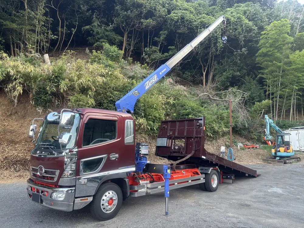 日野 レンジャー 中型/増トン 車両重機運搬 4段クレーン ラジコン の中古トラック【車両No.196480】