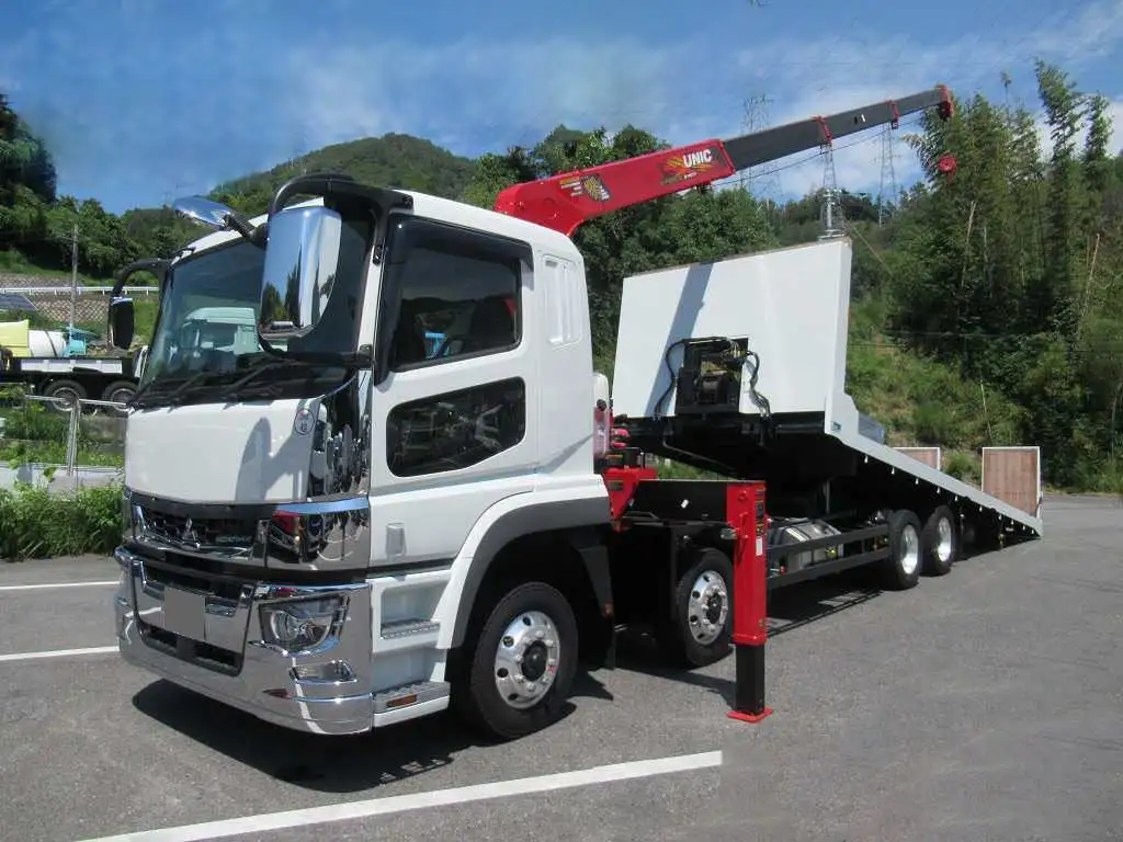 三菱 スーパーグレート 大型 車両重機運搬 4段クレーン ラジコン の中古トラック【車両No.196463】