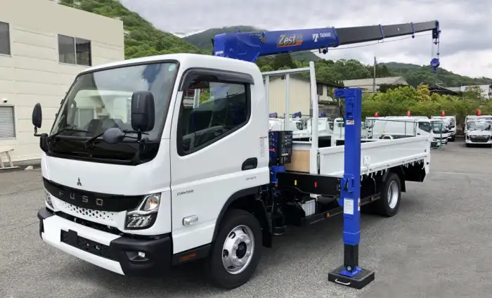 三菱 キャンター 小型 車両重機運搬 4段クレーン ラジコン の中古トラック【車両No.197617】
